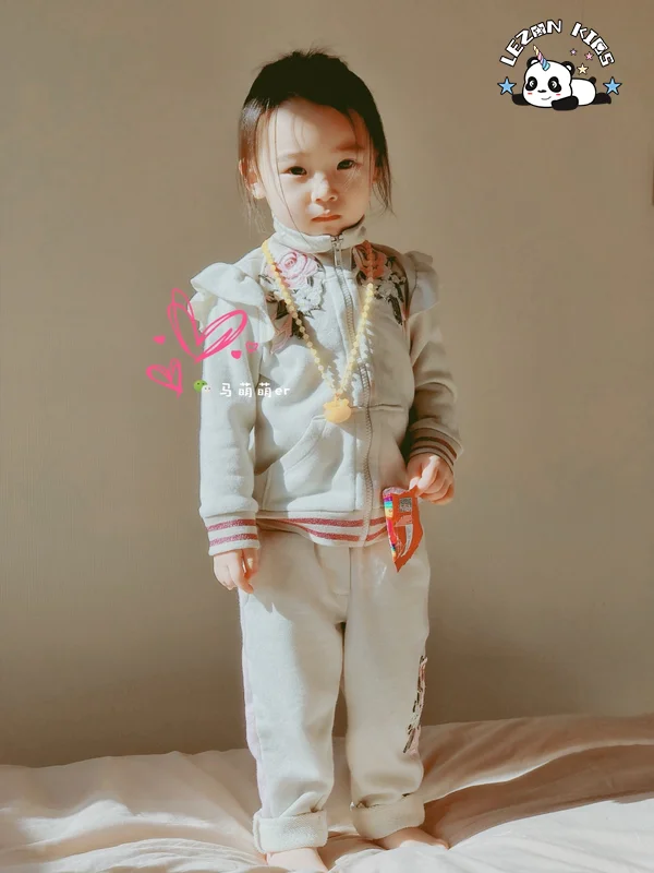 LEZONKIDS - Customizable Parent-child Clothing Kids Clothing Cotton Blend French Terry Women Tracksuit